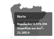 Mapa da Região Norte de Portugal